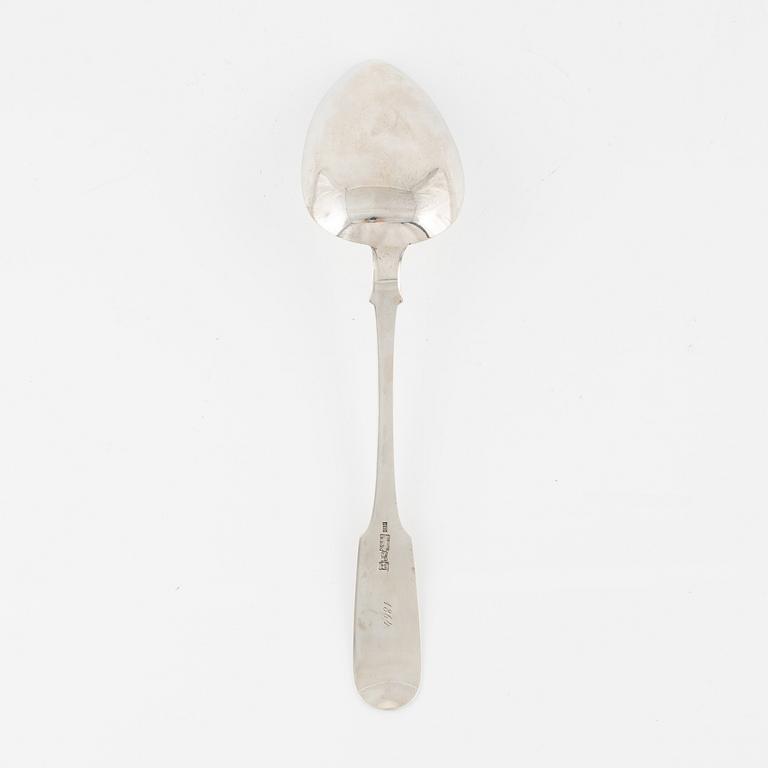 A Latvian Silver Serving Spoon, mark of JH Emke, Riga 1863.