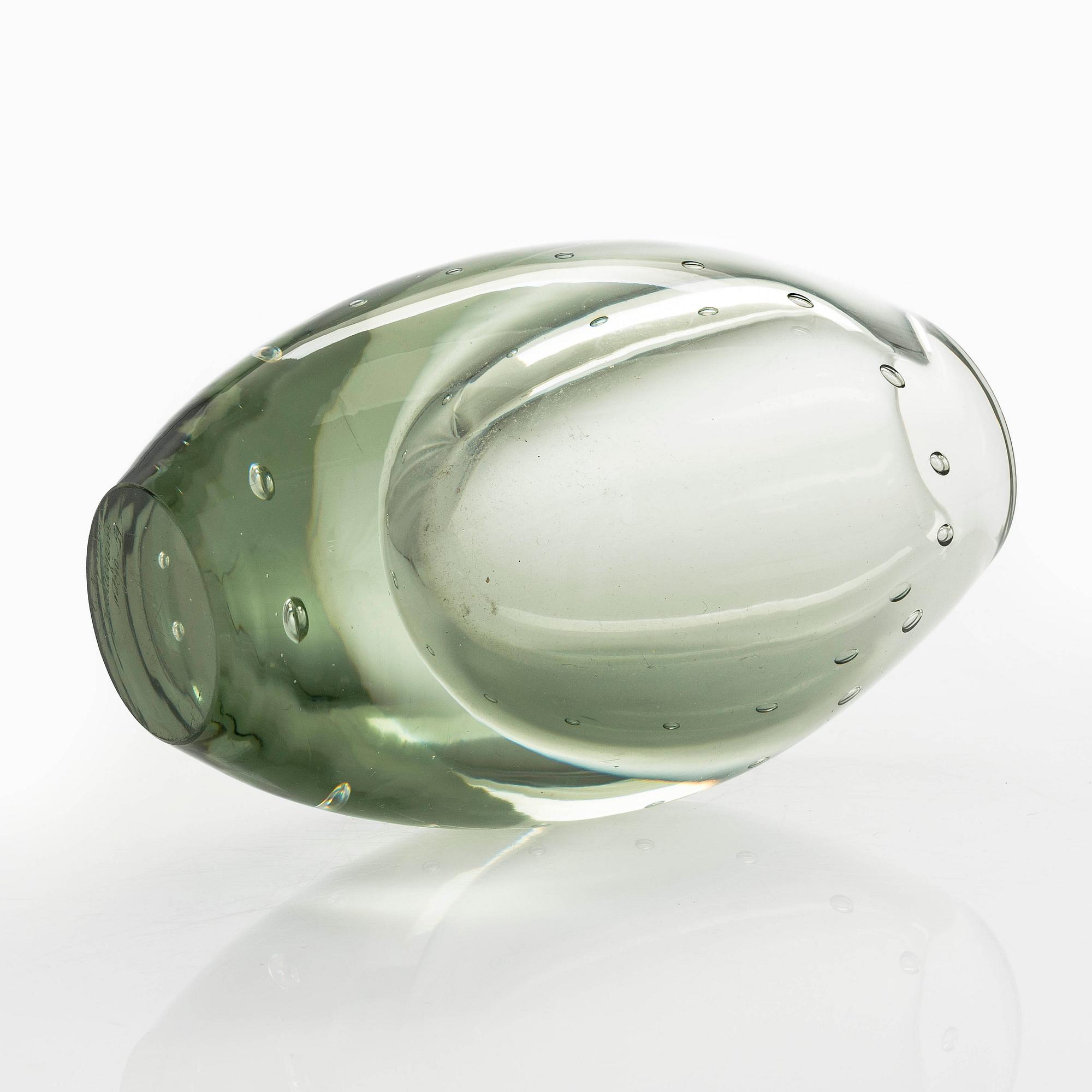 Gunnel Nyman, maljakko, "Helminauha", signeerattu G. Nyman, Nuutajärvi Notsjö -54.