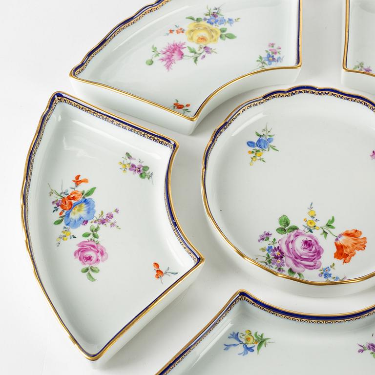 A Meissener porcelain six-piece sweetmeat set, first part of the 20th Century.