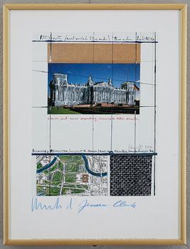 Christo & Jeanne-Claude · CHRISTO & JEANNE CLAUDE, grafisk blandteknik, signerad. 1994.