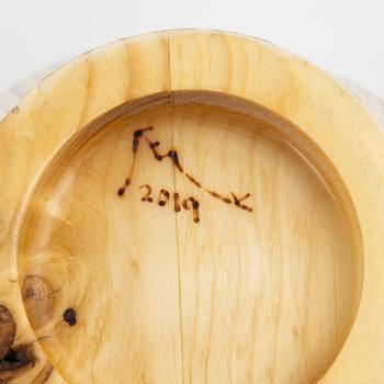 Magnus Ek, a set of six spruce wood bowls for Oaxen Krog, 2019.