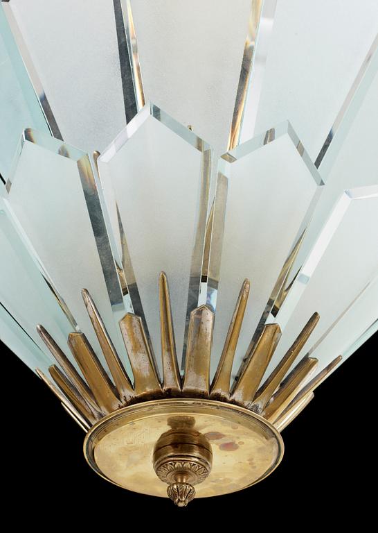 TAKLAMPA, art deco, Frankrike, 1920/30-tal. H ca 60.