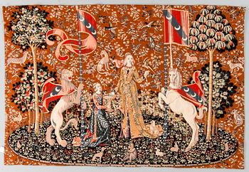 A machine woven tapestry from the second half of the 20th century. Around 129 x 195 cm.