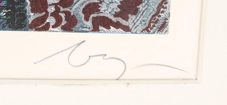 ENRICO BAJ, färglitografi, signerad och numrerad 145/250.