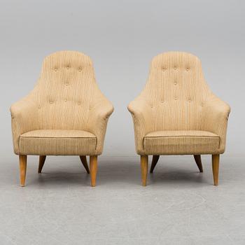 KERSTIN HÖRLIN-HOLMQUIST, a pair of 'Stora Adam' easy chairs from Nordiska Kompaniet.