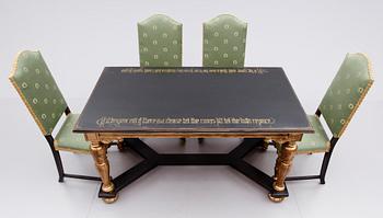 MATSALSMÖBEL, 5 delar, barockstil, 1900-talets första hälft.