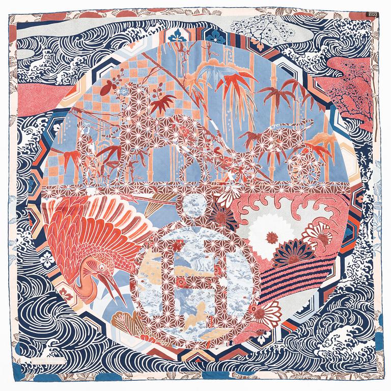 Hermès, scarf, "Ex-Libris en Kimonos".