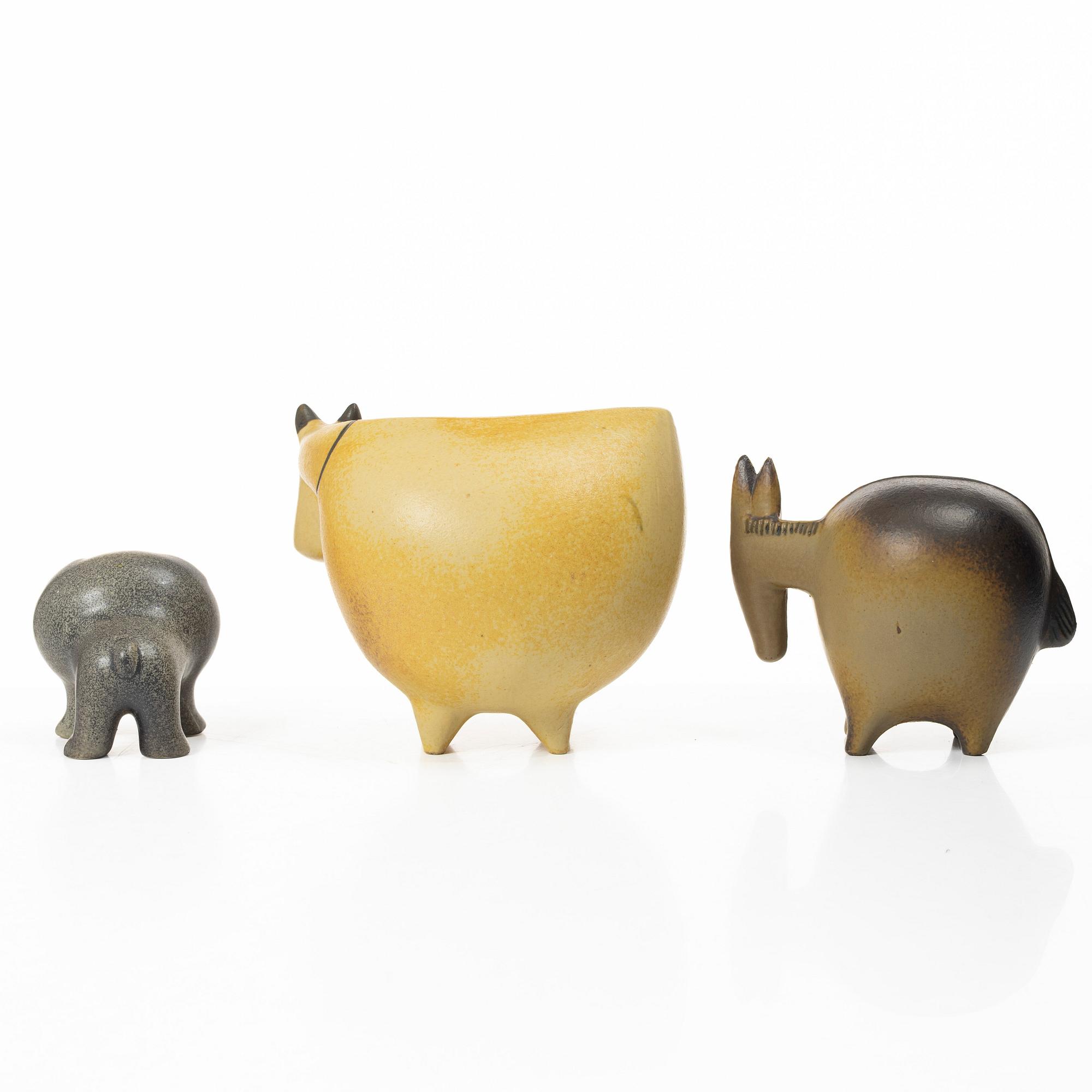 Lisa Larson, Three figurines, Gustavsberg.