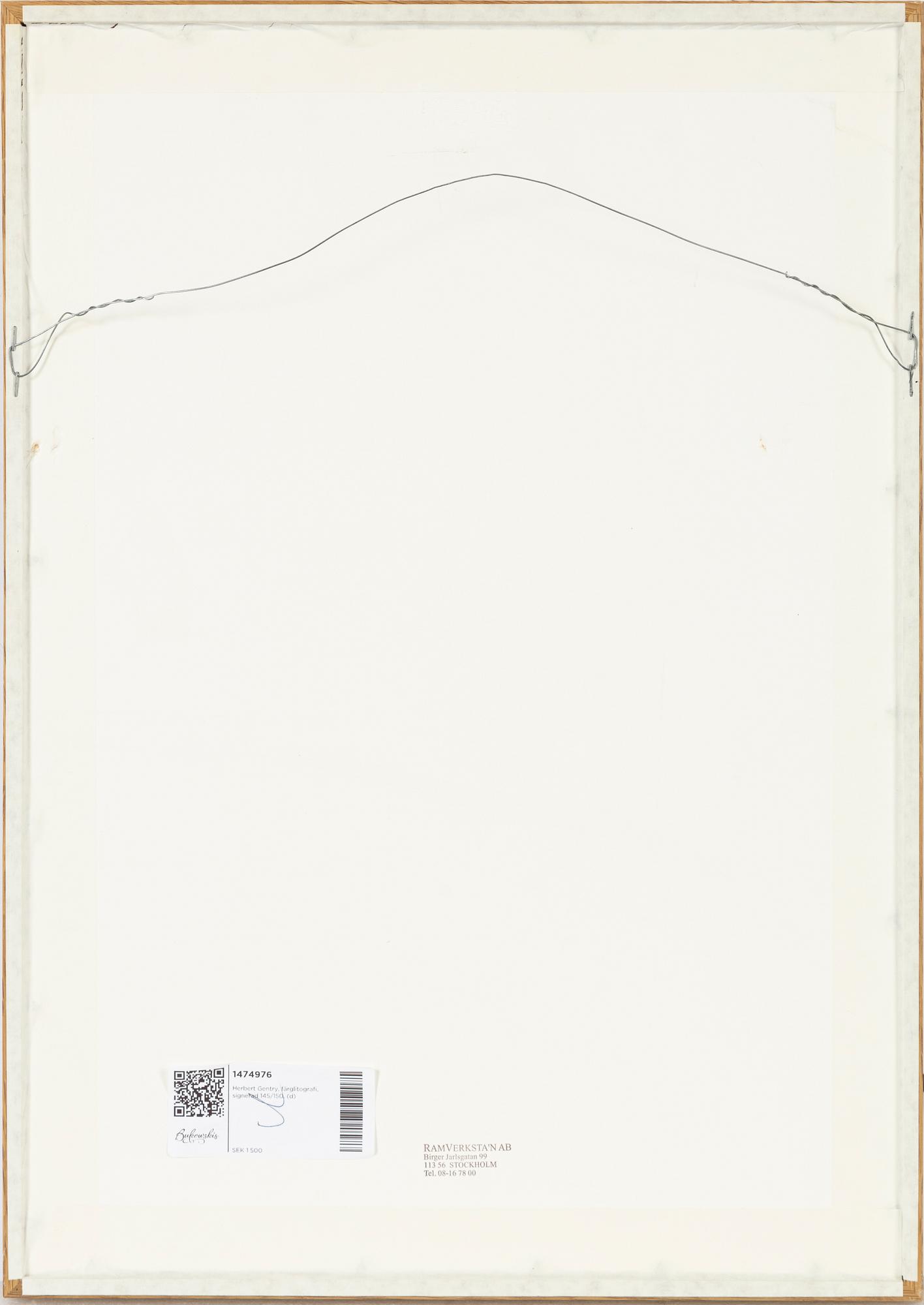 Herbert Gentry, färglitografi, signerad 145/150.