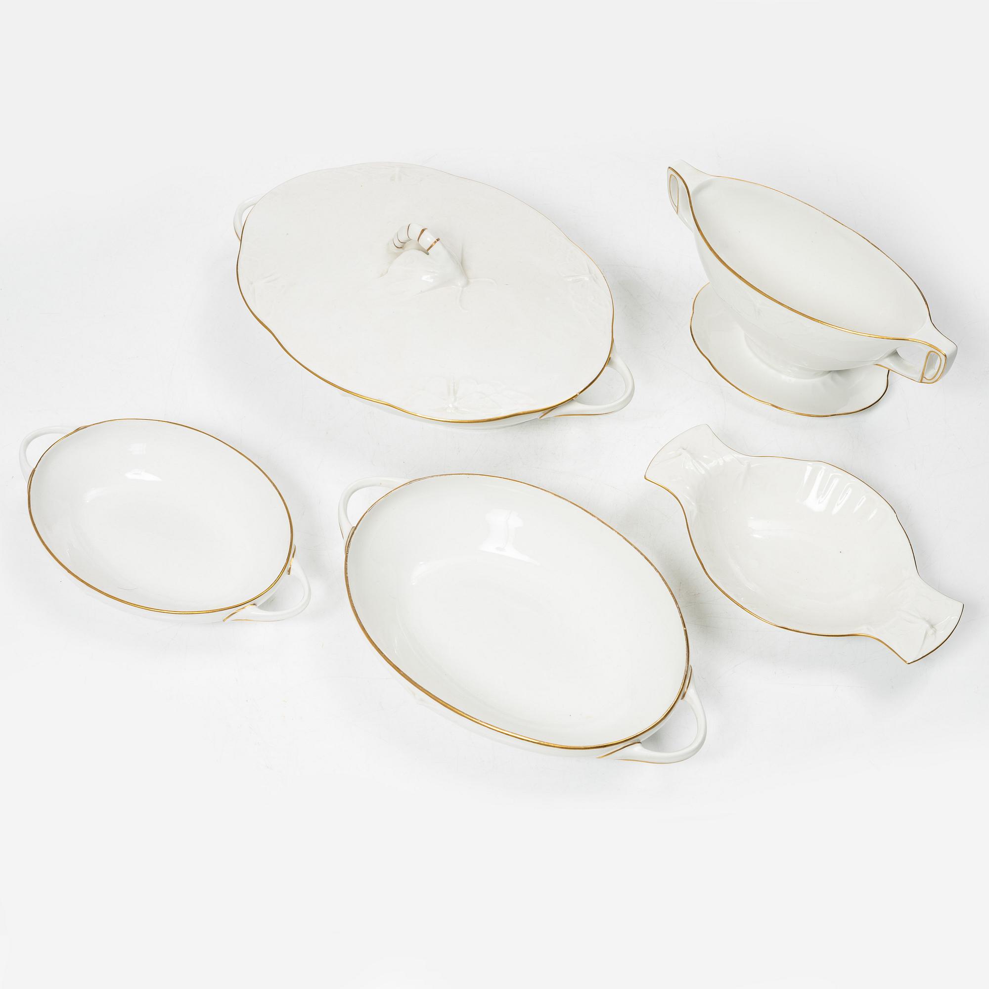 Alf Wallander, servis, 39 delar, "Trollsländan", porslin, Rörstrand, jugend, 1900-tal.