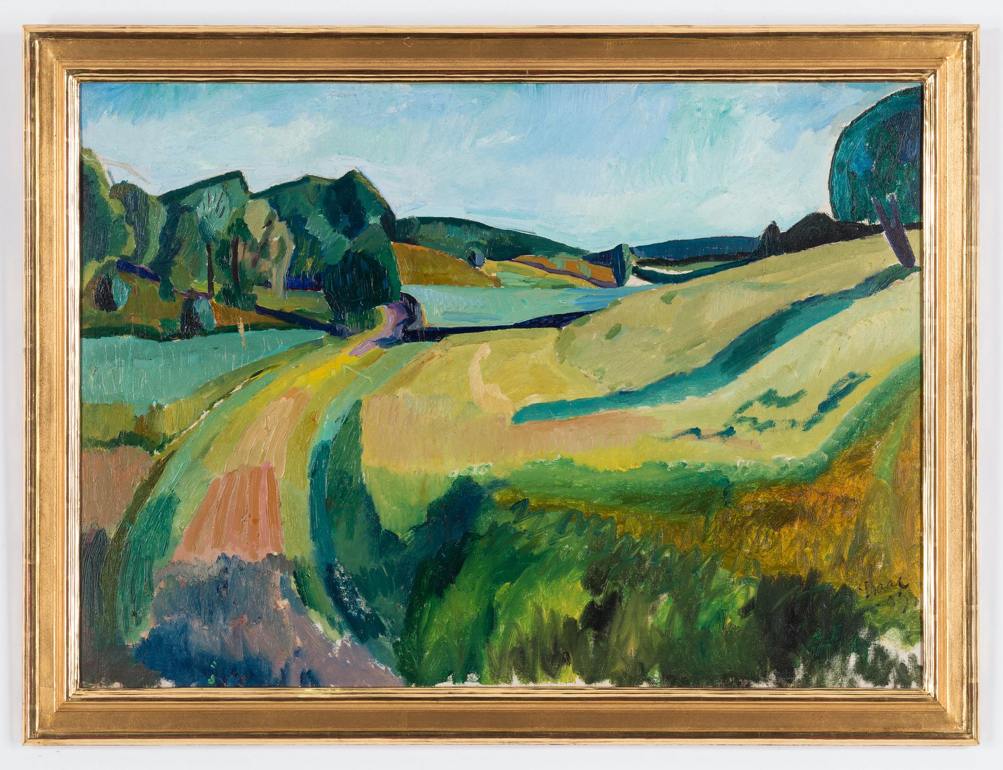 Isaac Grünewald, "Landskap från Simlångsdalen" (Landscape from Simlångsdalen).