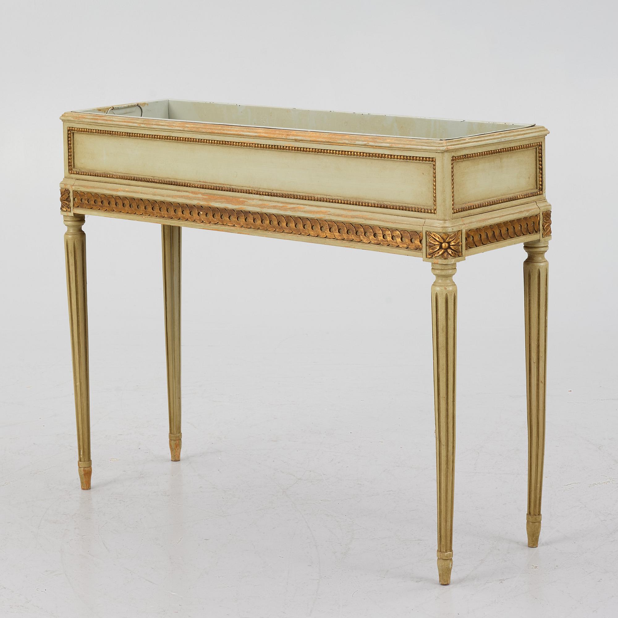 A Gustavian style flower table, mid/second half of the 20th century.