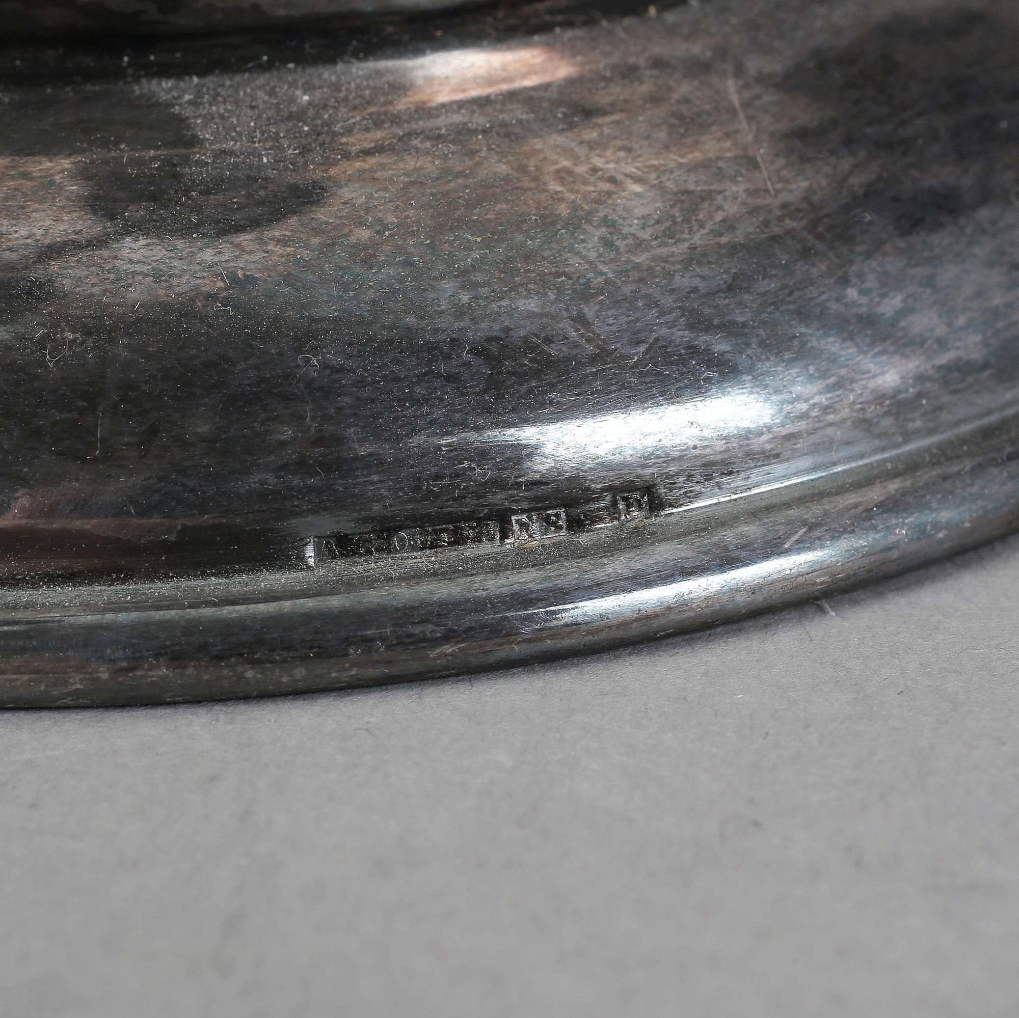 KANDELABRAR, ett par, nysilver, AG Dufva, Stockholm 1910-tal.