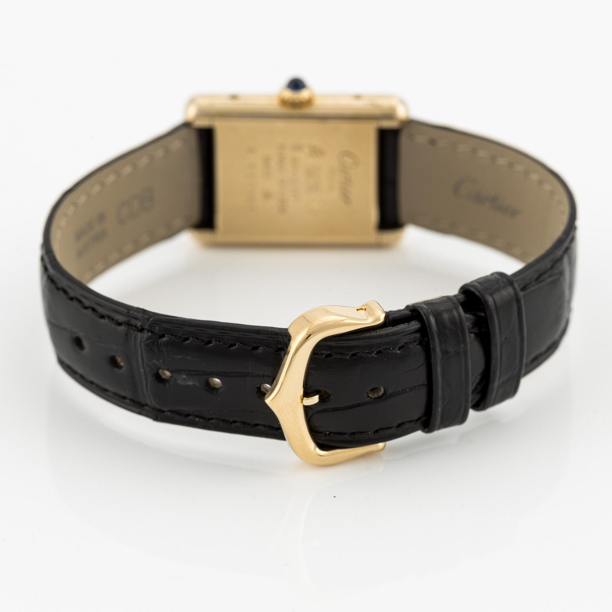 must de Cartier, Tank, wristwatch, 20.5 x 20 (28) mm.