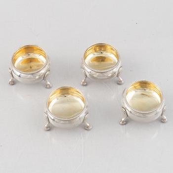 Four English Silver Salt Cellars, mark of William Evans, London 1883.