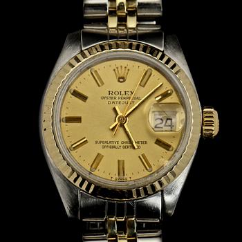 DAMARMBANDSUR, 18k guld och stål, Rolex, oyster perpetual, datejust, 1900-talets fjärde kvartal.