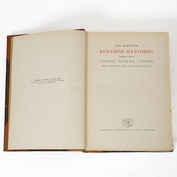 Three books, Emil Hannover, Keramisk Handboog, Copenhagen 1923.