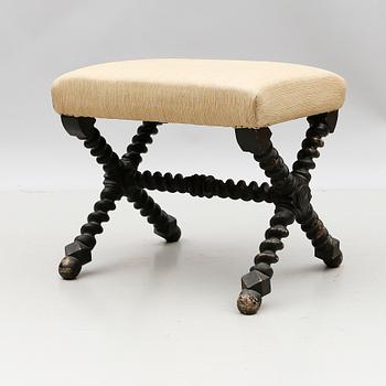 TABURETT, barockstil, 1800-tal.