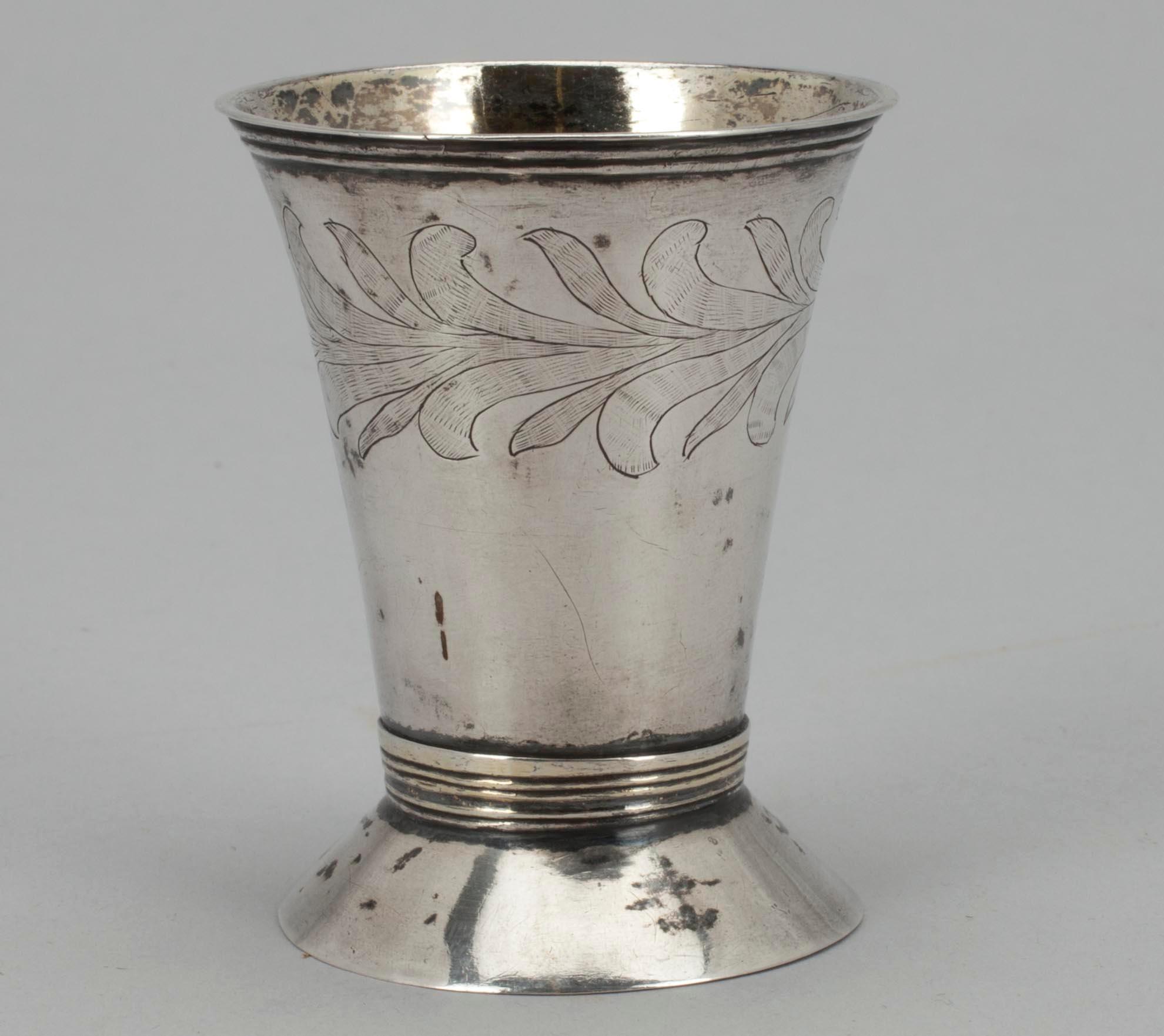 BÄGARE, silver, Erik Sandström, Torneå 1828. Vikt ca 47,6 g.