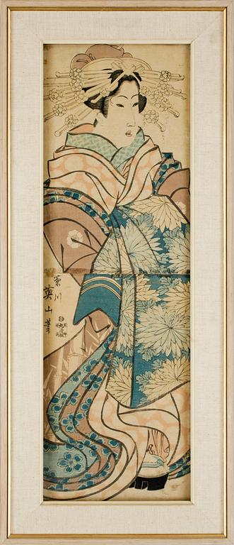 KIKUGAWA EIZAN, träsnitt, Japan, 1800-tal.