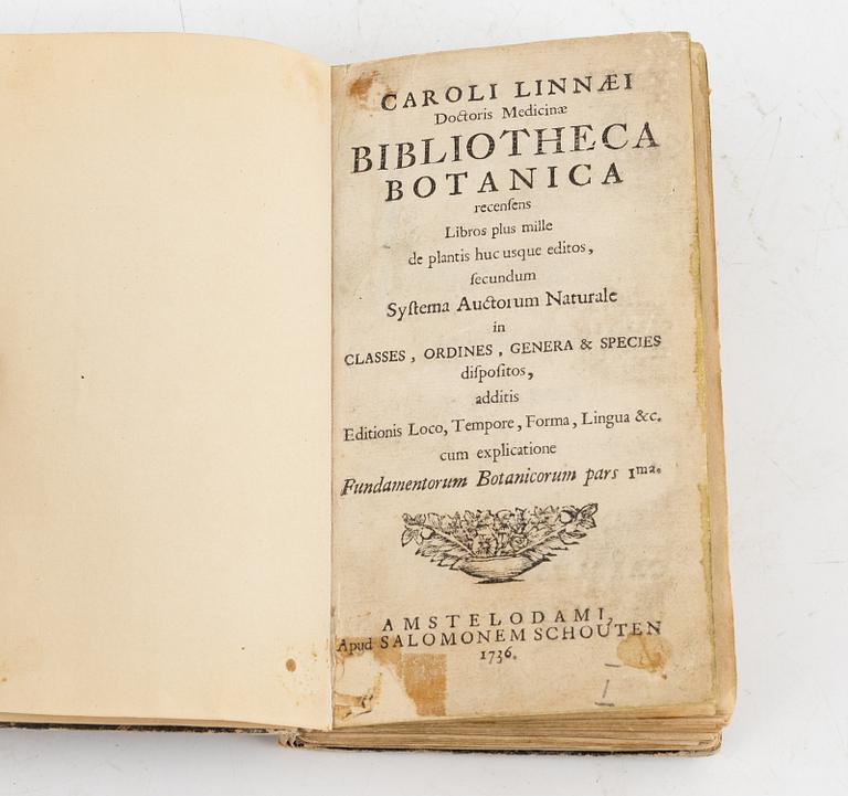 First editions of Bibliotheca botanica & Fundamenta botanica.