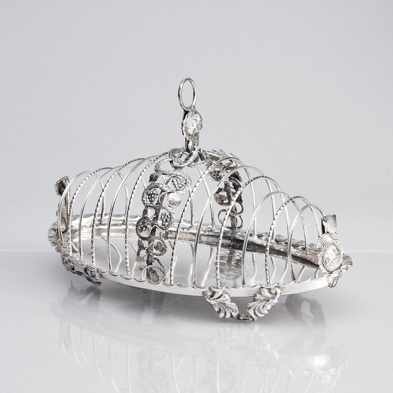 Alexander Munthe, toastrack, silver, Helsingborg 1847.