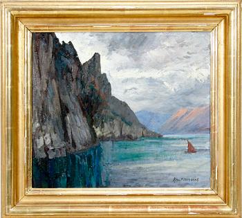 KNUT NORMAN, olja på pannå, sign.