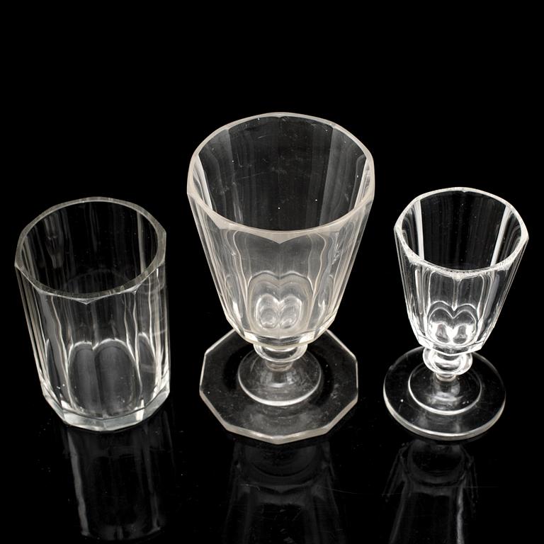 25 glasses, first half of the 20th century.