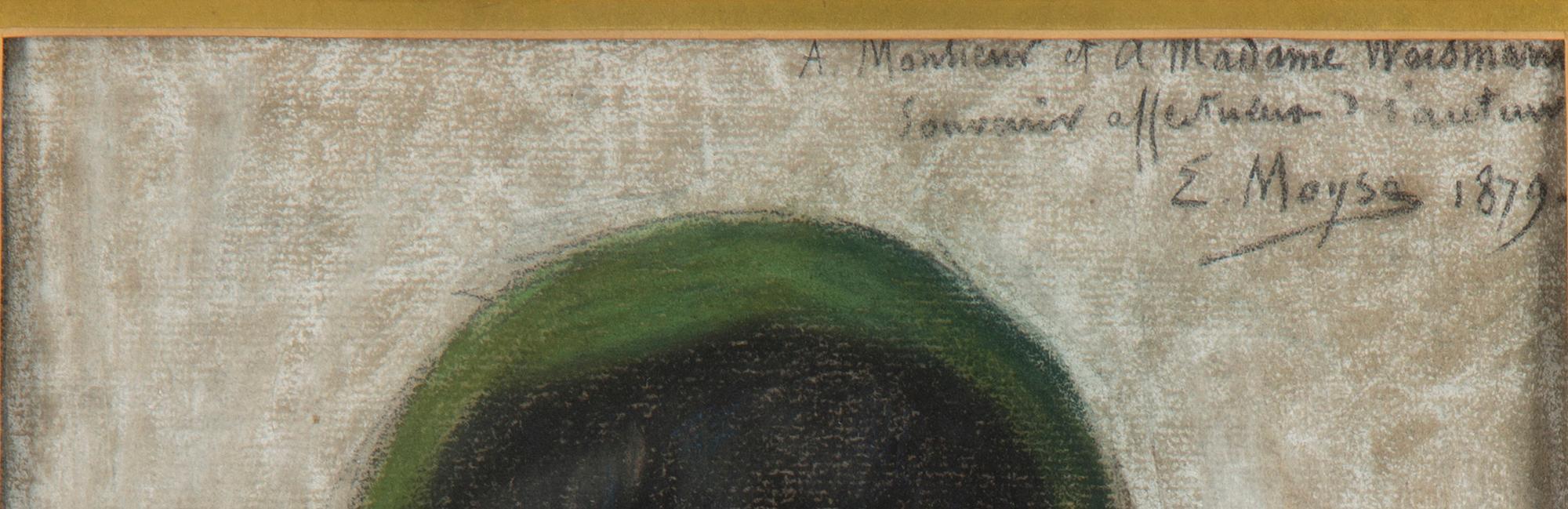 EDOUARD MOYSE, colour crayon on paper, signed and dated 1879.