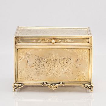 An ottoman empire gilded silver box, Abdul Hamid II's reign (1876-1909).