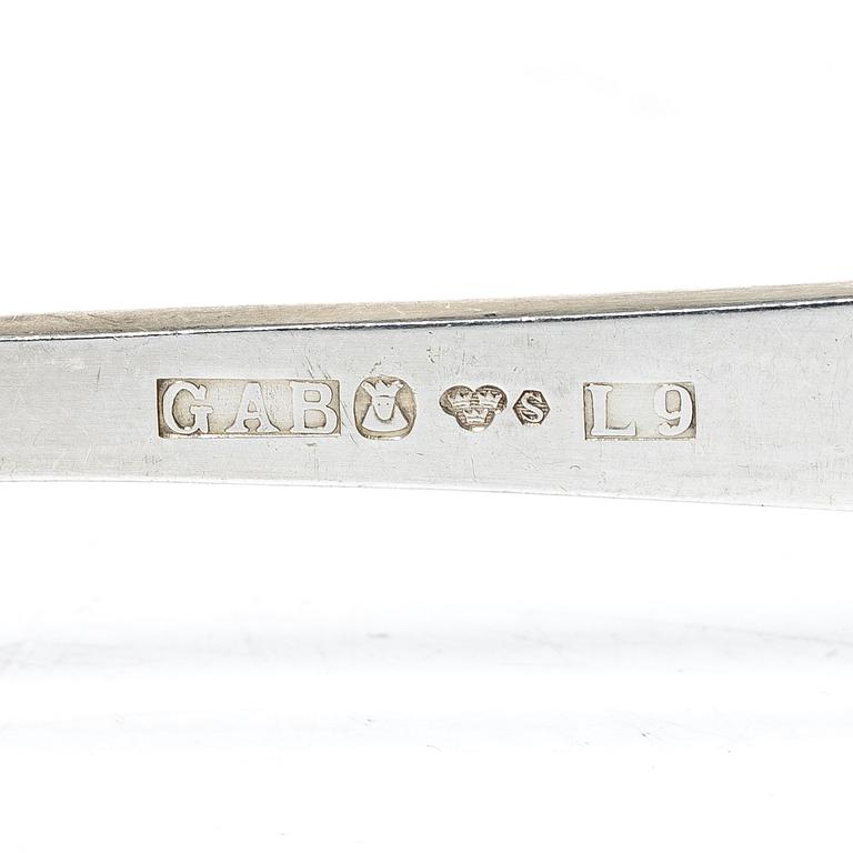 Jacob Ängman, A silver cutlery set, “Rosenholm”, GAB, Eskilstuna and Stockholm, some 1970 (58 pieces).
