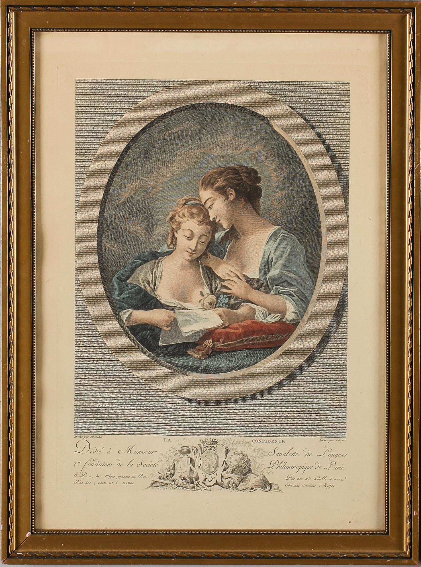 FRANCOIS BOUCHER, efter, 2 st, kopparstick, 1800-tal.