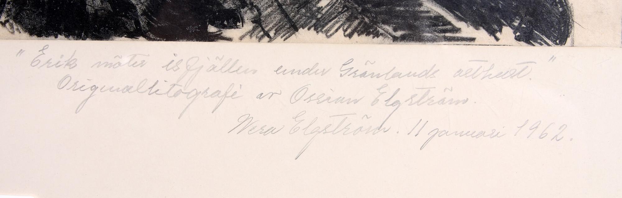 OSSIAN ELGSTRÖM, litografi, monogramsign o dat 1936.