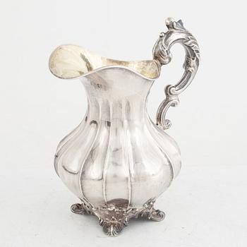 A Swedish Parcel Gilt Silver Creamer, mark of Gustaf Möllenborg, Stockholm 1853.