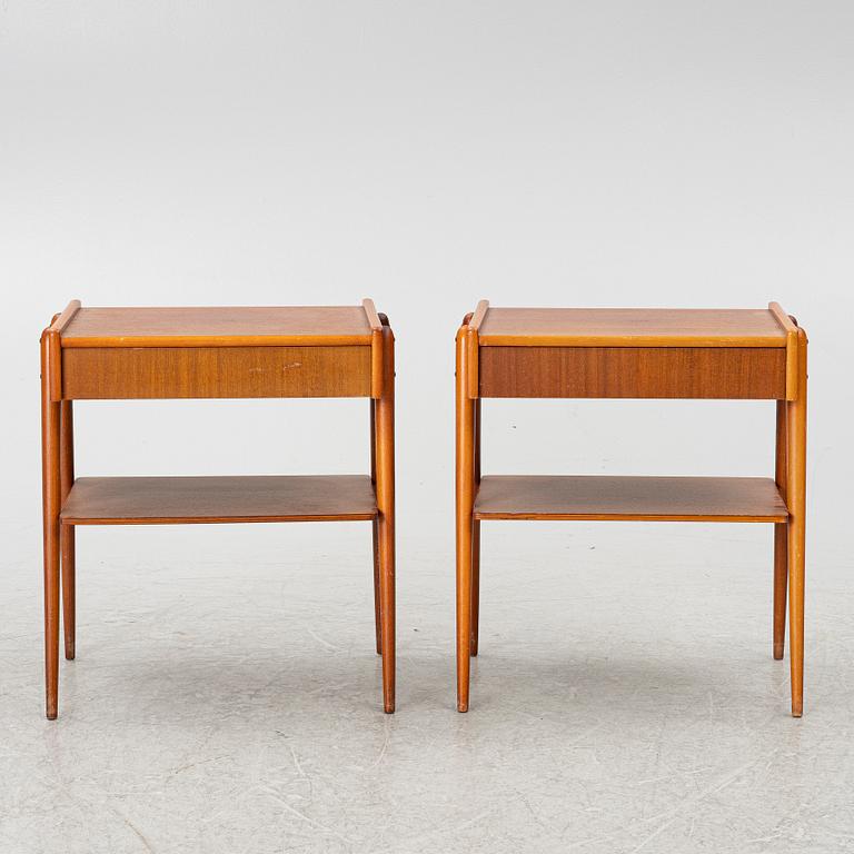 A pair of bedside tabled, AB Carlströms & co Möbelfabrik, Sweden, mid20th century.