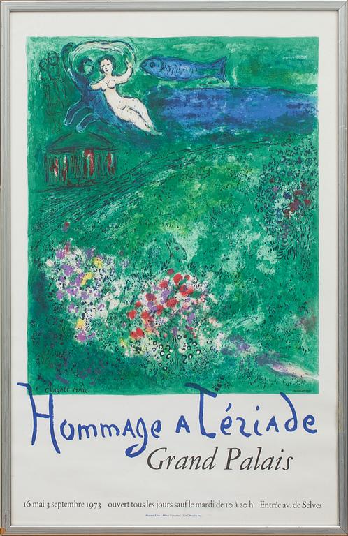 MARC CHAGALL, affisch, Sorlier, Paris 1973.