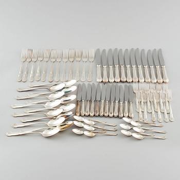 72 silver cutlery by C.G Hallberg, Stockholm, 20th century.