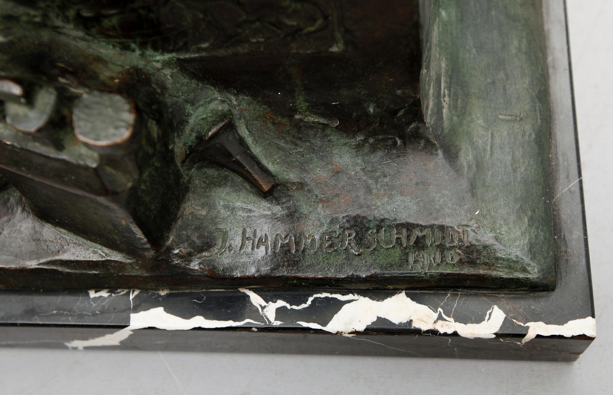 JOSEF HAMMERSCHMIDT, skulptur, brons, signerad.