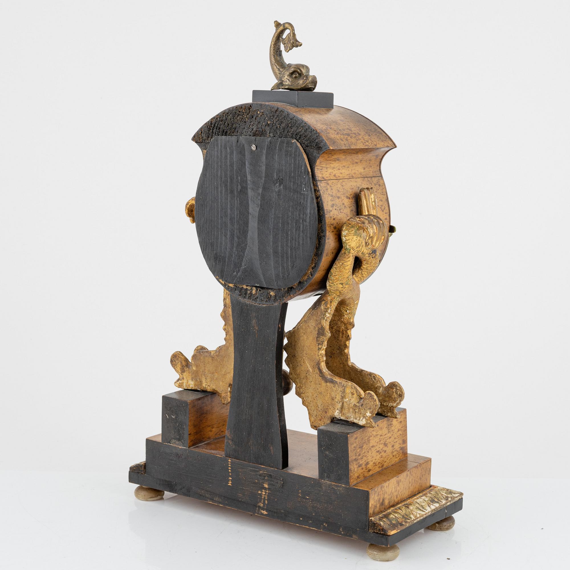An Empire mantle clock, 19th Century.