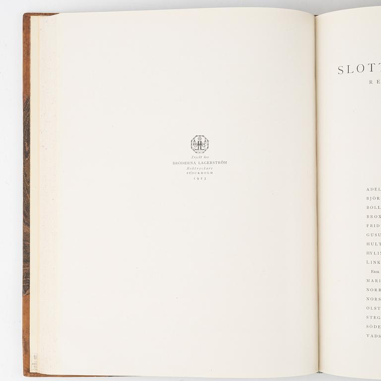 "Svenska slott och herresäten vid 1900-talets början", 5 vol, Stockholm 1908-14; samt Ny följd 4 vol, Stockholm 1918-23.
