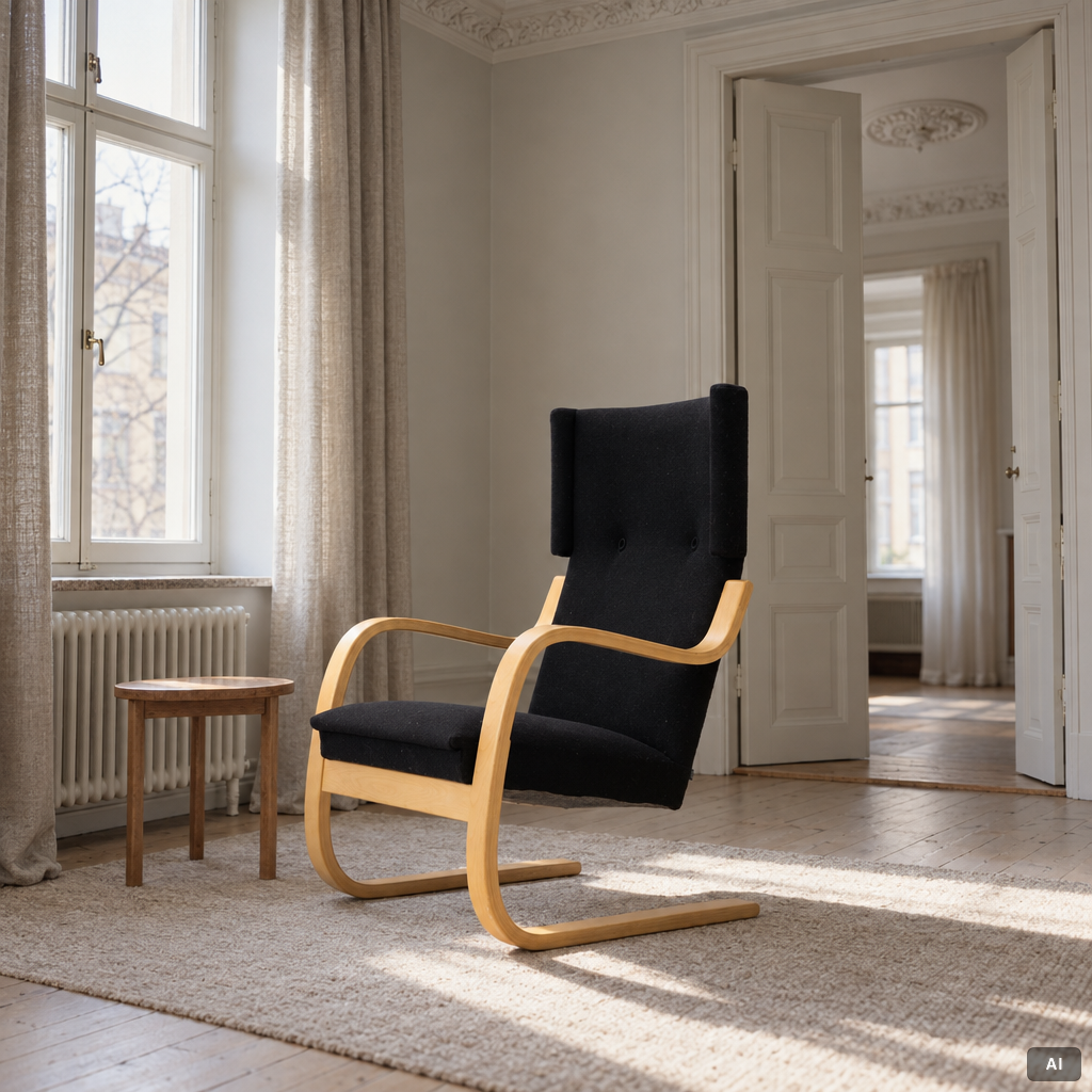 Alvar Aalto, a model 401 armchair, Artek, Finland, 2002.
