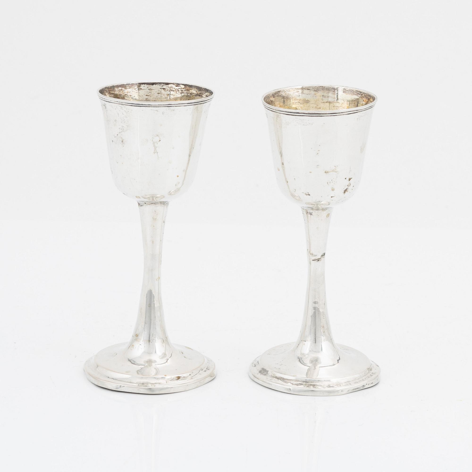 Olof Hellbom, supkalkar, ett par, silver, Stockholm 1796.