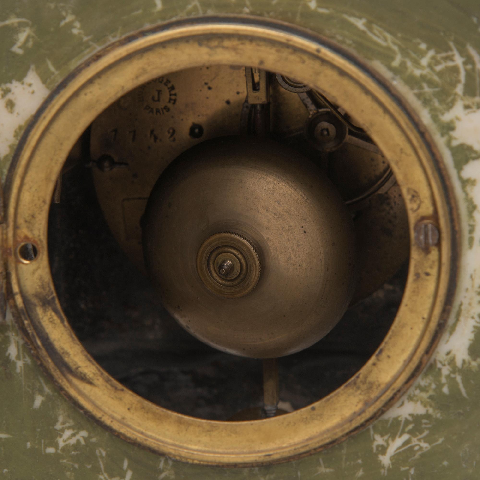 French mantel clock set, mantel clock marked Horlogerie Paris 7742, late 19th century.