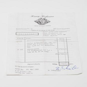 PÄRLCOLLIER, låset 18K guld, 6 diamanter, tot. 0,06 ct. 1990.