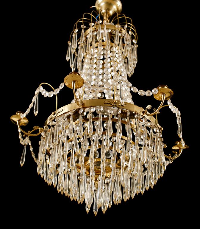 LJUSKRONA, empirestil, 1900-talets mitt. Höjd ca 75 cm.