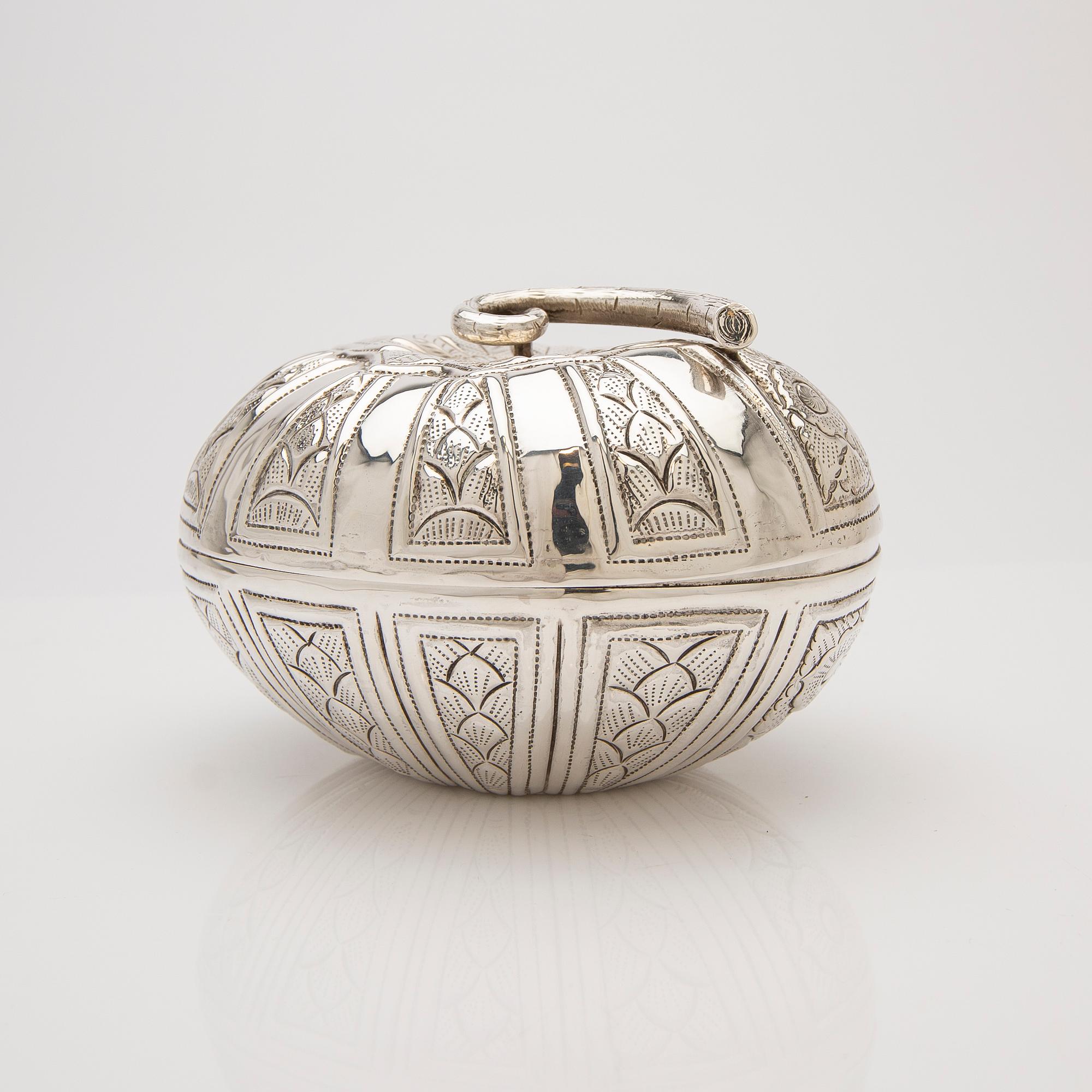 Ask med lock, sterling silver, Mexiko.
