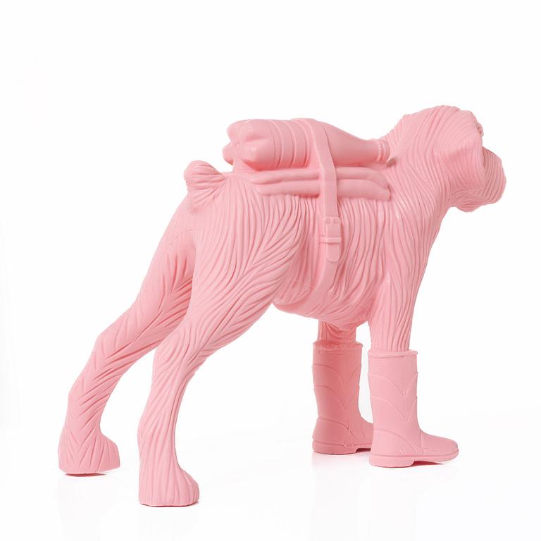 William Sweetlove, "Cloned Schnauzer with water bottle". (Pink).