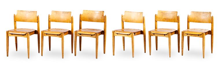 Ilmari Tapiovaara, A SET OF SIX WILMAN CHAIRS.