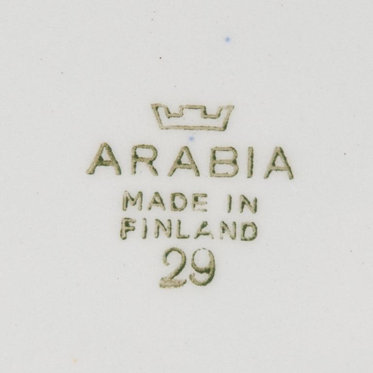 SERVIS, 49 delar, porslin, "Blått Landskap", design Reinhard Richter, Arabia, 1941-64.