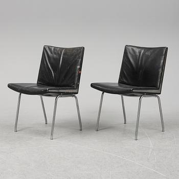 HANS J WEGNER, a pair of 'CH 401' 'Lufthavnstolen' chairs from the Kastrup series, Denmark, 1960's.